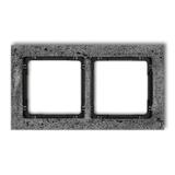 DECO Ramka uniwersalna podwójna - beton (ramka: antracytowa; spód: czarny)