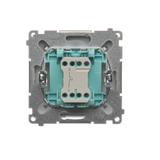 Simon Basic Przycisk dzwonek 10A 250V szybkozłączka srebrny mat BMD1.01/43 KONTAKT