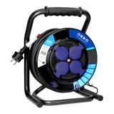 Przedłużacz bębnowy profesjonalny IP44, 4 gniazda 2P+Z, kabel gumowy olejoodporny, H07RN-F 3x2,5mm2,