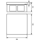VP-02 Puszka n/t 86x86x40mm IP55 6-wl klik dł.gum. popiel VP 002-03 61.109 OPATÓWEK