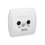 Simon Akord Gniazdo antenowe R-TV-DATA biały