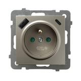Gniazdo pojedyncze z uziemieniem z ładowarką A+C AS SATYNA LIGHT