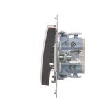 Simon 54 Przycisk podwójny zwierny bez piktogramu 10A szybkozłączka brąz mat