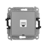 ICON Mechanizm gniazda komputerowego pojedynczego 1xRJ45, kat. 6, 8-stykowy, bez pola opisowego szar