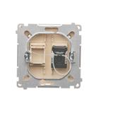 Simon Basic Gniazdo komputerowe RJ45 kategoria 6 pojedyncze z przesłoną przeciwkurzową Montaż na łap