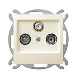 AS Gniazdo RTV-SAT przelotowe - kolor ecru