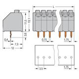 Listwa zaciskowa do płytek drukowanych 9‑biegunowa pomarańczowa raster 3,5mm 250‑109/000‑012 /35szt./ WAGO