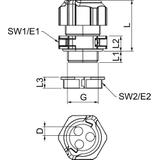 V-TEC TB25 4x6 Dławik kablowy, rozdzielny