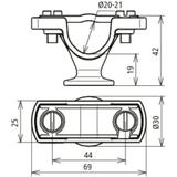 Wspornik do przewodu HVI/CUI 20 mm, PA/szary