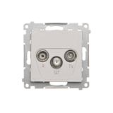 Simon 55 Gniazdo antenowe R-TV-SAT przelotowe 7dB 1x Wejście: 5 MHz÷2,4 GHz Aluminium mat