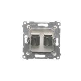 Simon 54 Gniazdo HDMI podwójne złoty mat