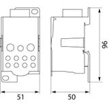 Blok Rozdzielczy UKK-250 na szynę TH35 lub do pow. płaskich Al/Cu 1x120mm 2x35mm 5x16mm 4x10mm 415V