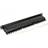 Panel kat. 6 19" 1U, 24xRJ45 FTP czarny z półką