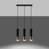 Sollux Lampa wisząca LOOPEZ 3L czarny/miedź