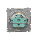Simon Basic Gniazdo wtyczkowe z uziemieniem Schuko z przesłonami torów prądowych16A 250V zaciski śrubowe srebrny mat BMGSZ1Z.01/43 BMGSz1z.01/43 KONTAKT
