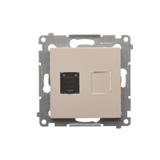 Simon 54 Gniazdo komputerowe pojedyncze RJ45 kategoria 6 z przesłoną przeciwkurzową kremowy