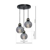 MILAGRO Lampa wisząca OMEGA BLACK/GOLD 3xE27
