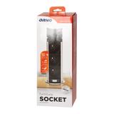 Gniazdo meblowe O6cm wysuwane z blatu z ładowarką USB i przewodem 1,5m 3x2P+Z 2xUSB (typ A i typ C O