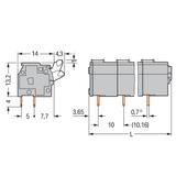 listwa zaciskowa do pł. drukowanych 9-bieg. szara raster 10/10,16 mm