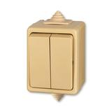 CLASSIC Wyłącznik schodowy podwójny IP 44  beżowy