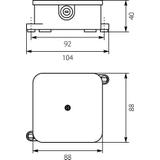 VP-61 Puszka (1 wkręt) n/t 88x88x40mm IP44 400V pusta biała VP 061-01 61.169 OPATÓWEK