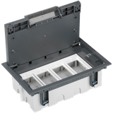 Simon Connect Puszka podłogowa S500 4-modułowa 8x K45 gł. 93mm szary