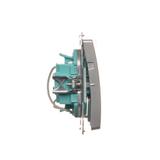 Simon Basic Przycisk potrójny z podświetleniem LED 10A szybkozłączka srebrny mat