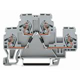 dwupiętrowa złączka diodowa 2,5 mm2 szara