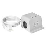 Listwa zasilająca nabiurkowa z ładowarką USB śrubowym zaciskiem mocującym i przewodem 1,5m 2x2P+Z OR