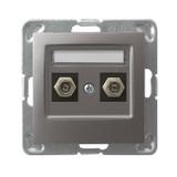 IMPRESJA Gniazdo antenowe typu F podwójne - kolor tytan