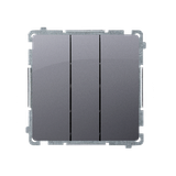 Simon Basic Łącznik potrójny 10A szybkozłączka srebrny mat