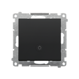 Simon 55 Przycisk zwierny /światło/ z podświetleniem LED szybkozłączka Czarny mat