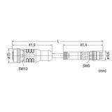 przewód do czujników/el.wykonawczych gniazdo proste/wtyczka prosta M12 2m