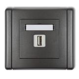 FLEXI Gniazdo pojedyncze USB A-A 3.0 grafitowy