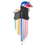 Klucze sześciokątne, kolorowe, zestaw 9 szt.