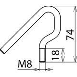 Elektroda z hakiem i gwintem M8