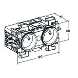 tehalit.WA Gniazdo kanałowe 2-krotne 2P+Z WAGO montaż krawędziowy czerwony GE20113020 HAGER