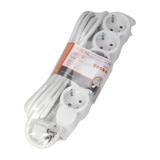 Przedłużacz 5-krotny 2P+Z (Schuko), 5m H05VV-F 3x1,5mm2, Imax=16A, płaska wtyczka, biały ES-6(GS)/W/5 ORNO