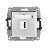 ICON Gniazdo pojedyncze USB A-A 3.0 srebrny metalik 7IGUSB-5 KARLIK