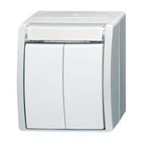 OCEAN Włącznik świecznikowy/podwójny przycisk biały alpejski