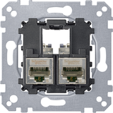 Merten - Mechanizm gniazda teleinformatycznego komputerowe 2xRJ45 kat 5e f/stp MTN4575-0012 Schneider