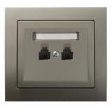 KIER Gniazdo telefoniczne podwójne równoległe - kolor satyna light