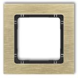 DECO Ramka uniwersalna pojedyncza - aluminium szczotkowane (ramka: kolor mosiężny; spód: czarny) mos