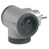 Rozgałęźnik Obrotowy 2-Gniazdowy Z/U Usb A+C Aluminium/Grafitowy Helmo 049439 LEGRAND