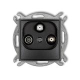 ICON Mechanizm gniazda abonenckiego 2 wyjścia SAT + TV grafitowy