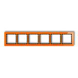 DECO Ramka uniwersalna sześciokrotna - efekt szkła (ramka: pomarańczowa; spód: czarny)
