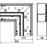 GS-DFF90170RW, Naroże płaskie 90X170 CZ.B.