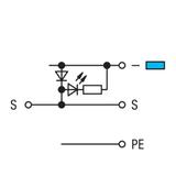 Złączka do elementów wykonawczych z PE, LED i diodą tłumiącą 24V DC /50szt./ 280-572/281-420 WAGO