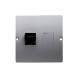 Simon Basic Gniazdo telefoniczne RJ12 Montaż gniazda na wkręty do puszki stal inox