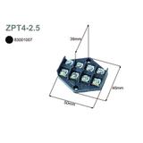 ZPT4-2.5 ,  Płytka odgałęźna serii ZPT, 2,5mm2, 4tory, czarny